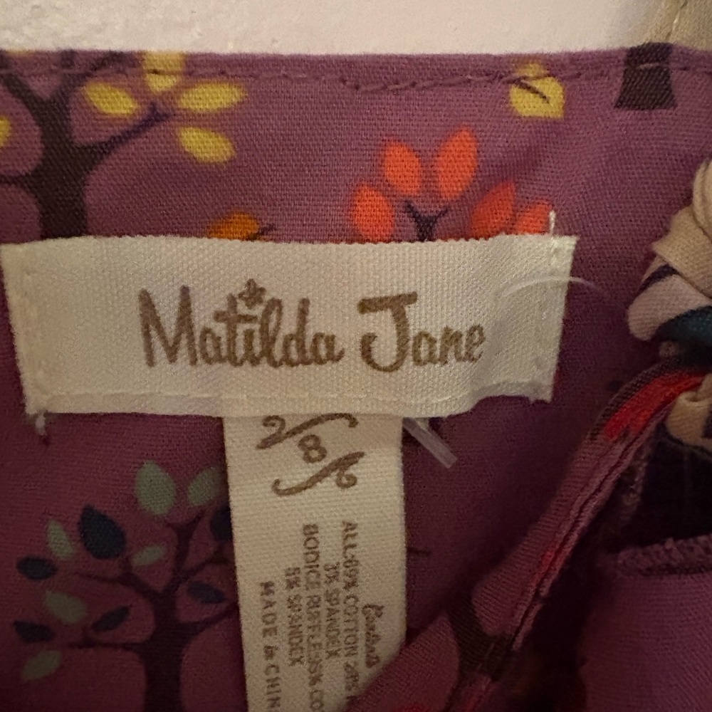 Matilda Jane Purple and Orange Tree Pattern Dress - Picture 3 of 3